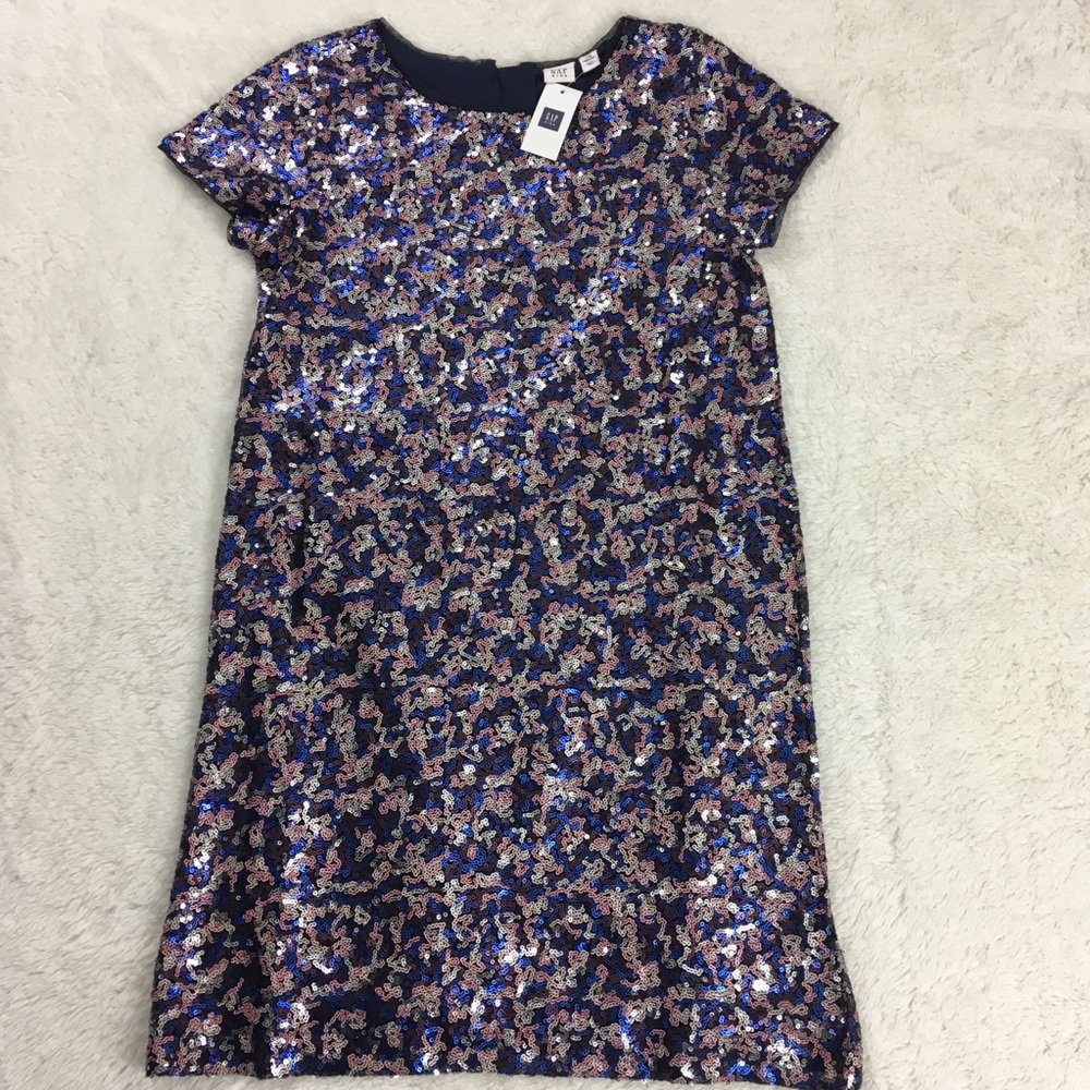 PRICE DROP!  Gap girls multi colored sequined party shift dress